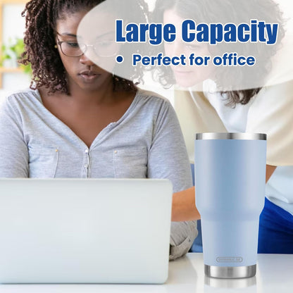D·S 30 oz Navy Tumbler Double Wall Vacuum Insulated Travel Coffee Mug | Double Wall Vacuum Suit Cold and Hot Drink Fits in standard car cup holders With Splash-Proof Lid