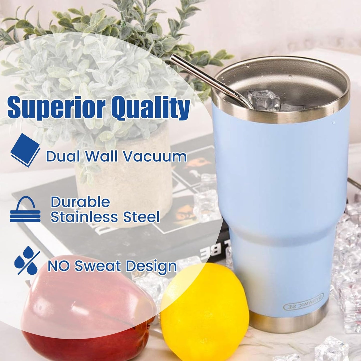 D·S 30 oz Navy Tumbler Double Wall Vacuum Insulated Travel Coffee Mug | Double Wall Vacuum Suit Cold and Hot Drink Fits in standard car cup holders With Splash-Proof Lid