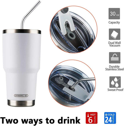 D·S 30 oz Navy Tumbler Double Wall Vacuum Insulated Travel Coffee Mug | Double Wall Vacuum Suit Cold and Hot Drink Fits in standard car cup holders With Splash-Proof Lid