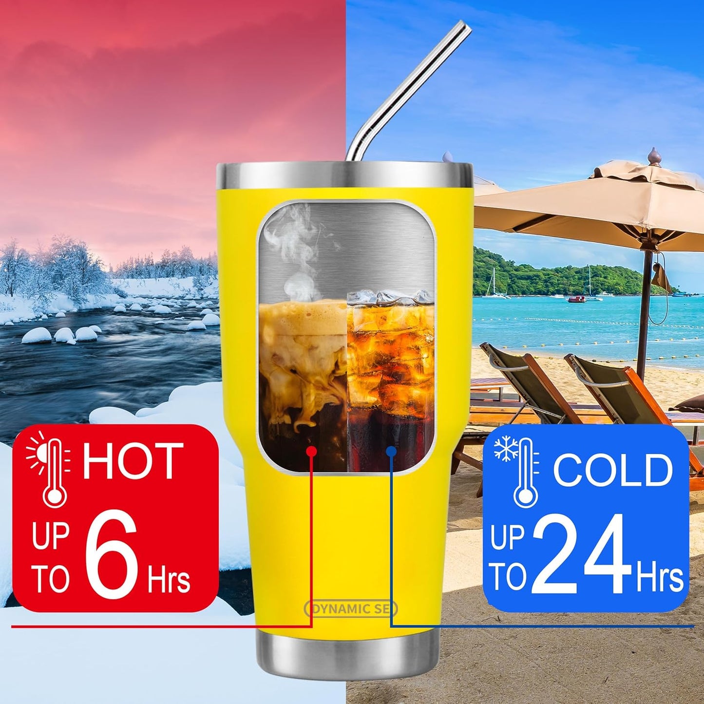 D·S 30 oz Navy Tumbler Double Wall Vacuum Insulated Travel Coffee Mug | Double Wall Vacuum Suit Cold and Hot Drink Fits in standard car cup holders With Splash-Proof Lid