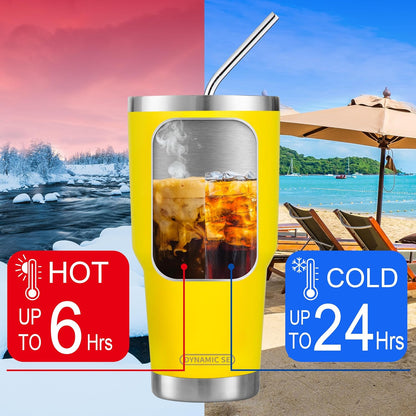 D·S 30 oz Navy Tumbler Double Wall Vacuum Insulated Travel Coffee Mug | Double Wall Vacuum Suit Cold and Hot Drink Fits in standard car cup holders With Splash-Proof Lid