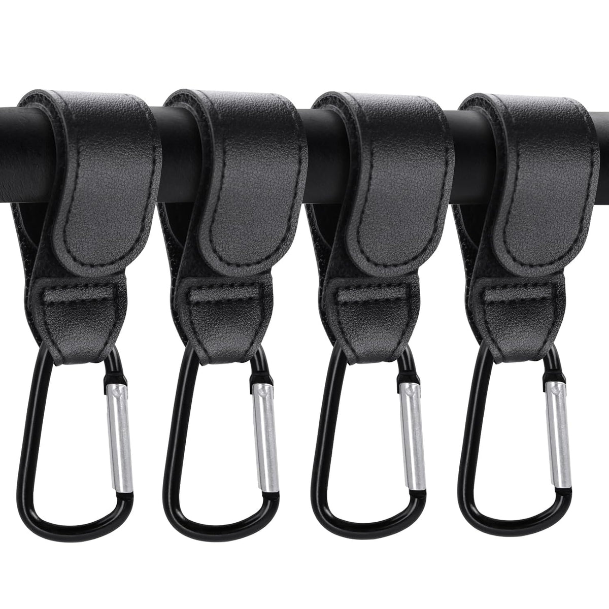 4 Pack Stroller Hooks, Non-Slip Carabiner Clips for Baby Stroller