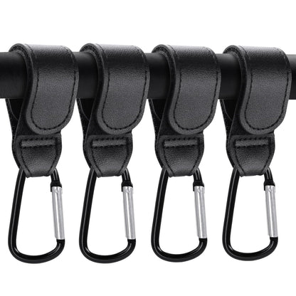 4 Pack Stroller Hooks, Non-Slip Carabiner Clips for Baby Stroller
