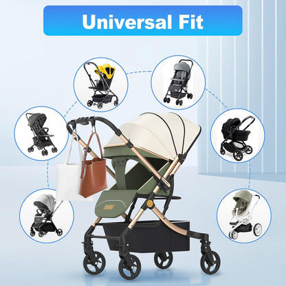 4 Pack Stroller Hooks, Non-Slip Carabiner Clips for Baby Stroller