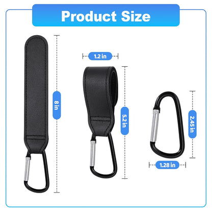 4 Pack Stroller Hooks, Non-Slip Carabiner Clips for Baby Stroller