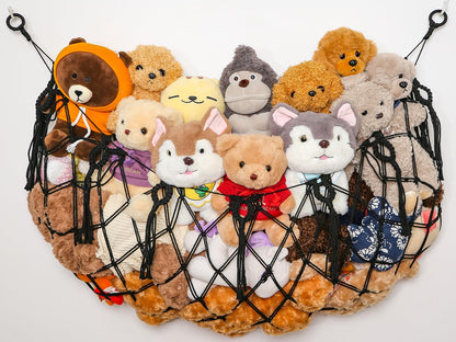 Stuffy Animal Net for Stuffed Animals Storage Hammock Macrame Stuffed Animal Toy Display Plush Toy Holder Wall Hanging Net for Stuffed Animal Display (Cream,49" W)