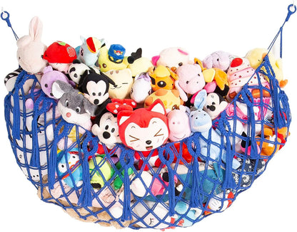 Stuffy Animal Net for Stuffed Animals Storage Hammock Macrame Stuffed Animal Toy Display Plush Toy Holder Wall Hanging Net for Stuffed Animal Display (Cream,49" W)