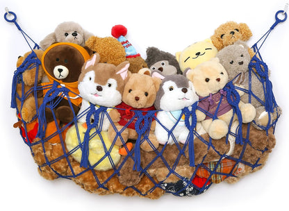 Stuffy Animal Net for Stuffed Animals Storage Hammock Macrame Stuffed Animal Toy Display Plush Toy Holder Wall Hanging Net for Stuffed Animal Display (Cream,49" W)