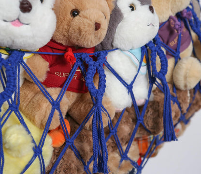 Stuffy Animal Net for Stuffed Animals Storage Hammock Macrame Stuffed Animal Toy Display Plush Toy Holder Wall Hanging Net for Stuffed Animal Display (Cream,49" W)