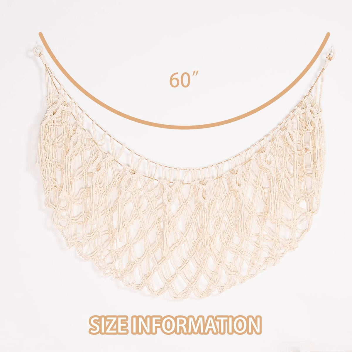 Stuffy Animal Net for Stuffed Animals Storage Hammock Macrame Stuffed Animal Toy Display Plush Toy Holder Wall Hanging Net for Stuffed Animal Display (Cream,49" W)