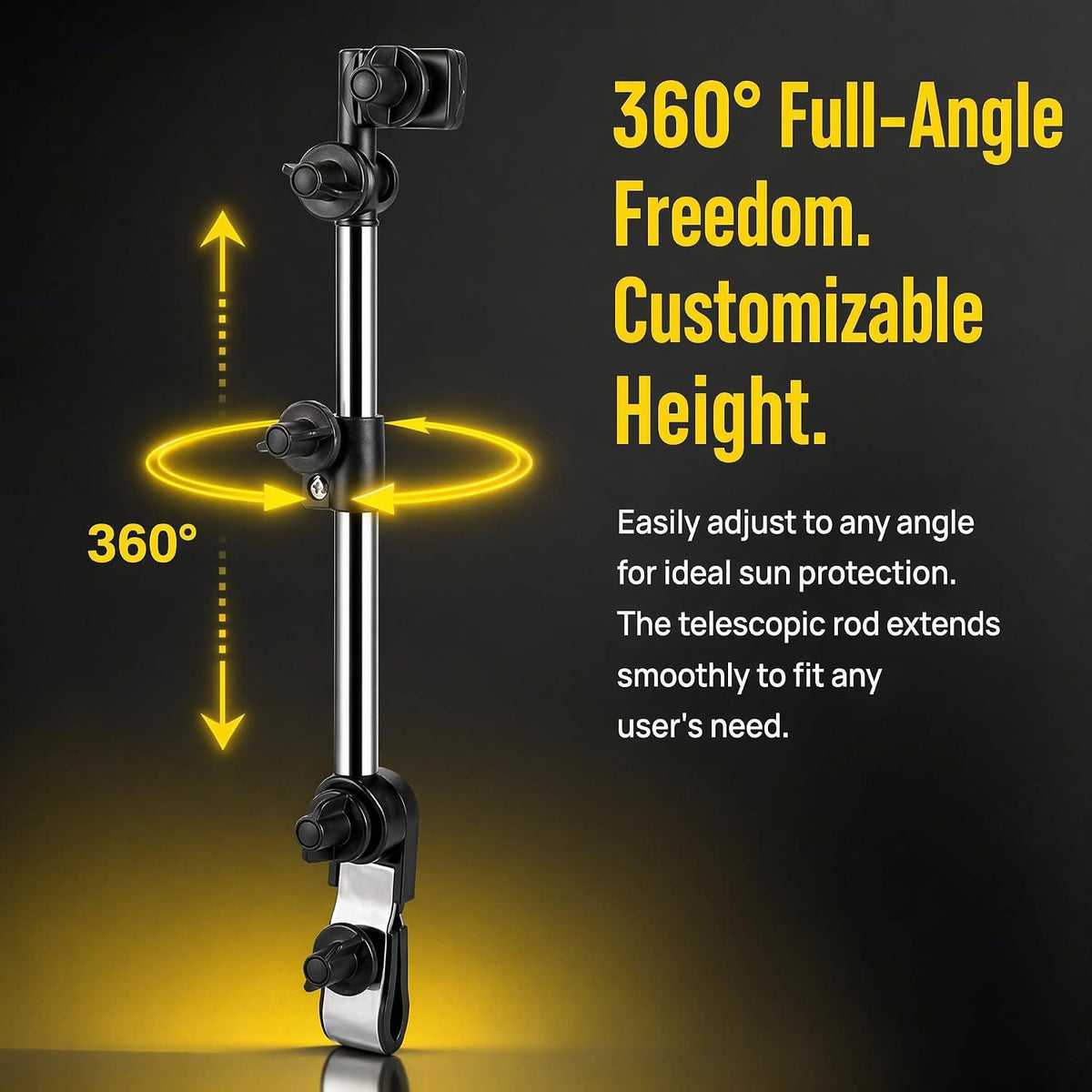 Universal Umbrella Holder for Stroller, Hands-Free