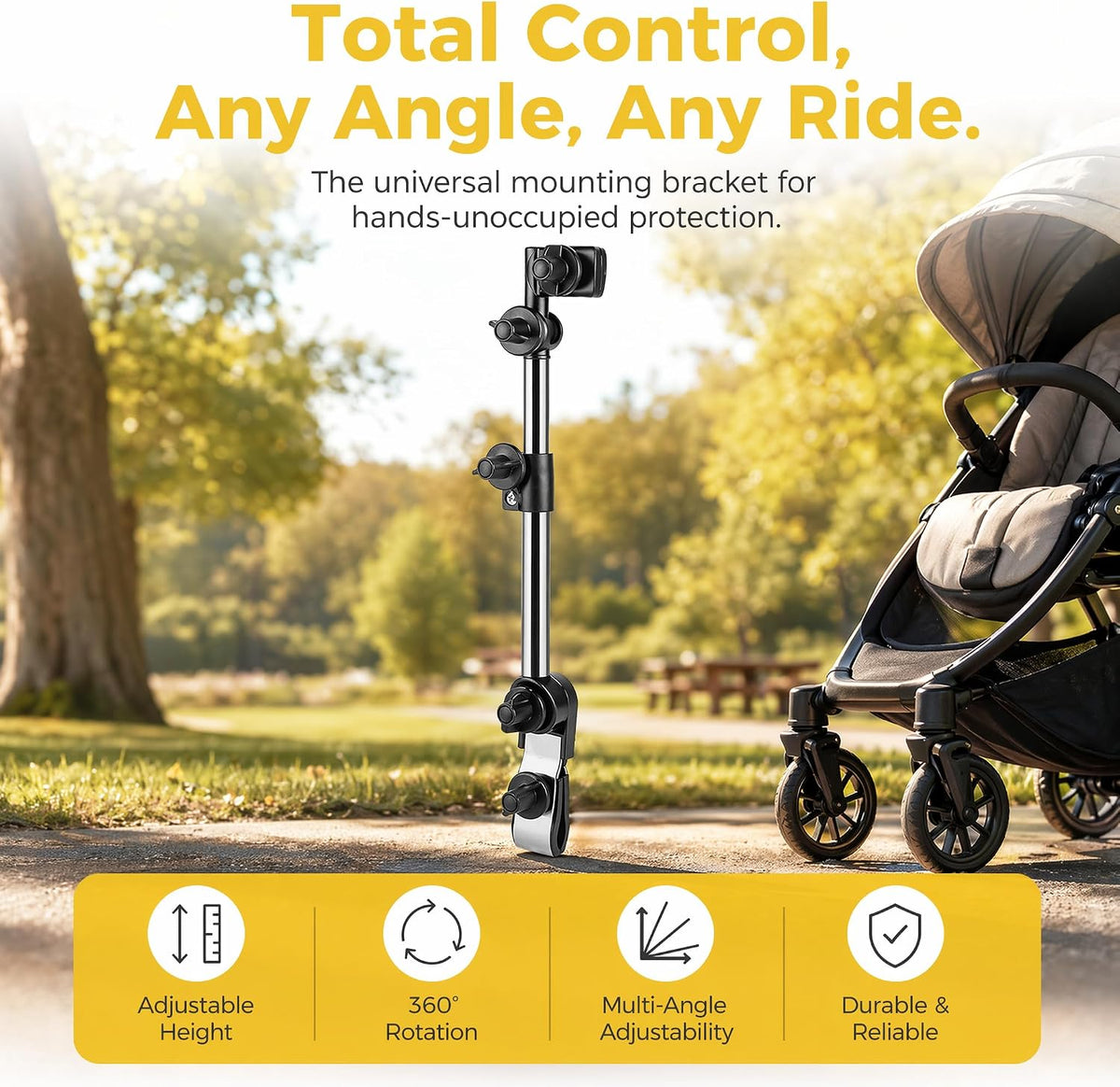 Universal Umbrella Holder for Stroller, Hands-Free