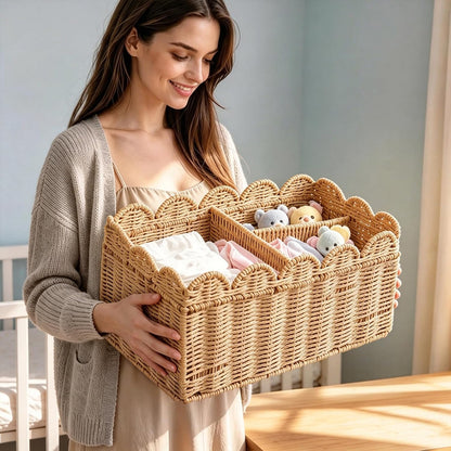 Sanwarm Diaper Caddy Organizer Foldable Portable Storage Basket Newborn