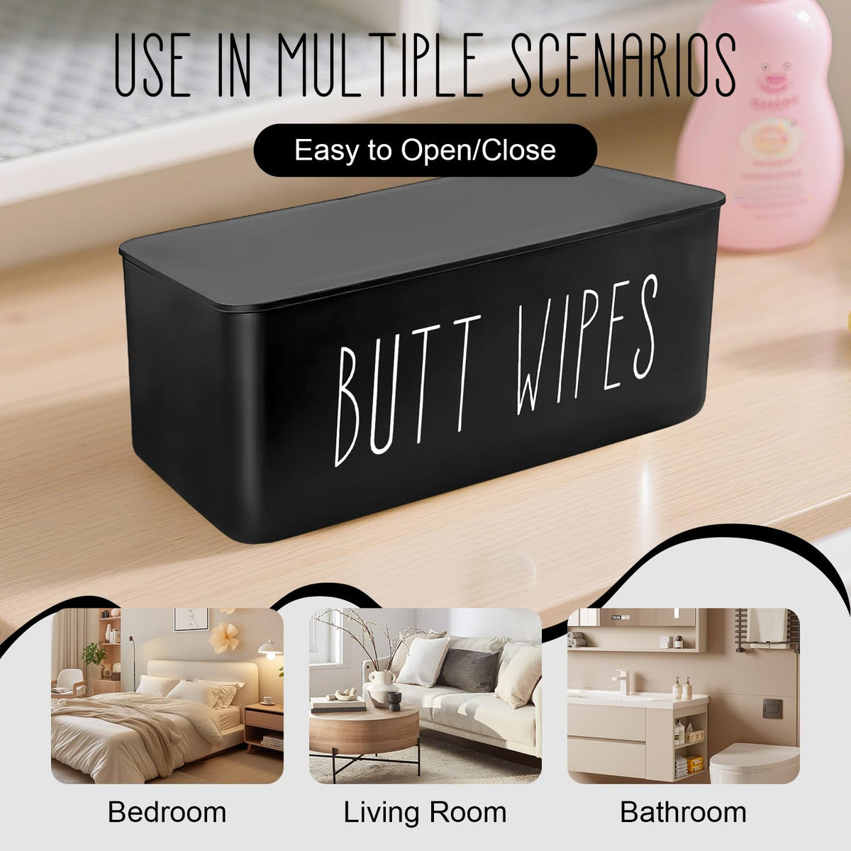 Baby Wipes Dispenser 7.48" L x 4.52" W x 2.75" H (19x11.5x7cm)