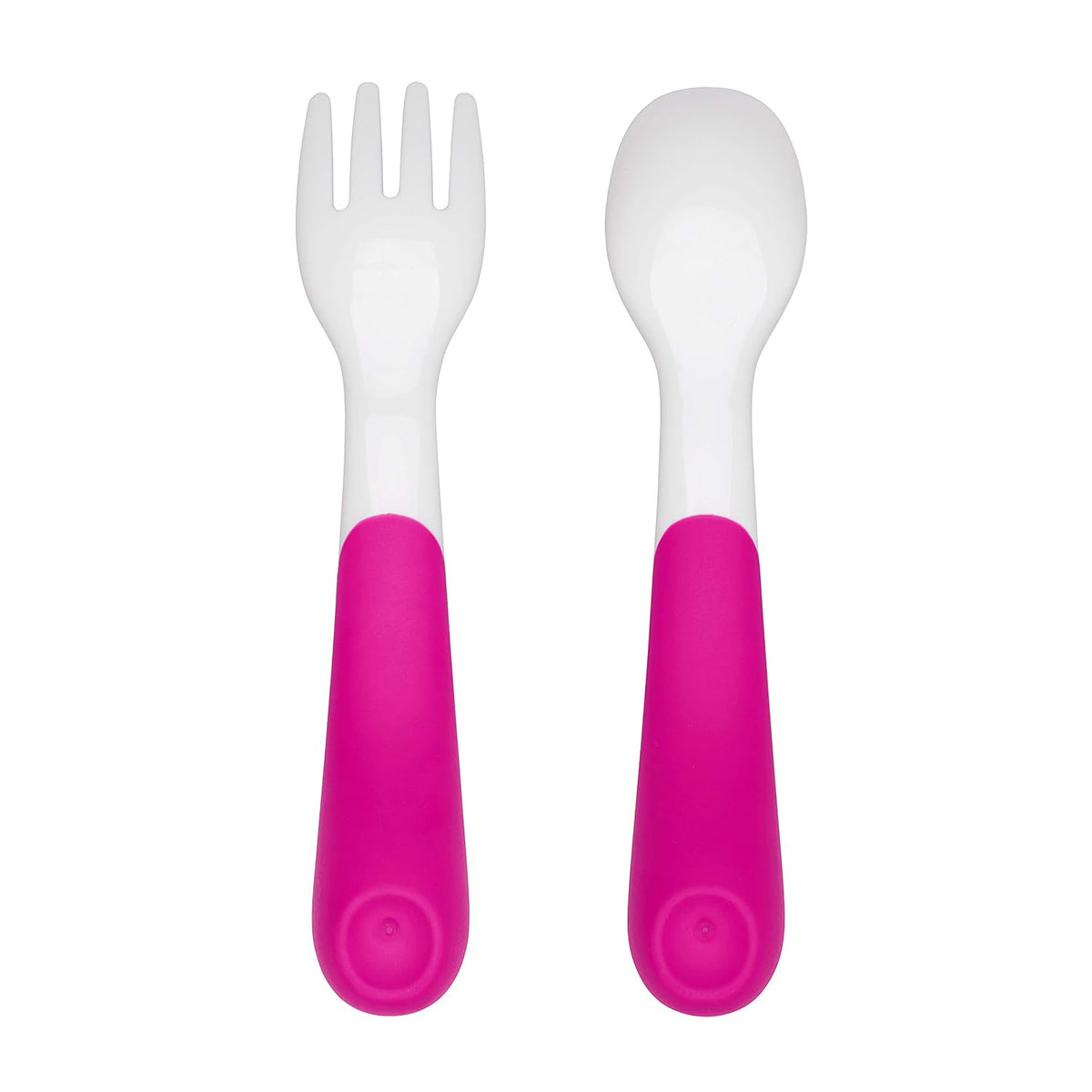 Tot Plastic Fork & Spoon Set With Travel Case- Pink