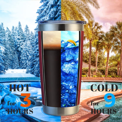 DOMICARE 20oz Stainless Steel Tumbler Bulk with Lid, Double Wall Vacuum Insulated Travel Mug, Powder Coated Coffee Cup, Stainless Steel, 1 Pack