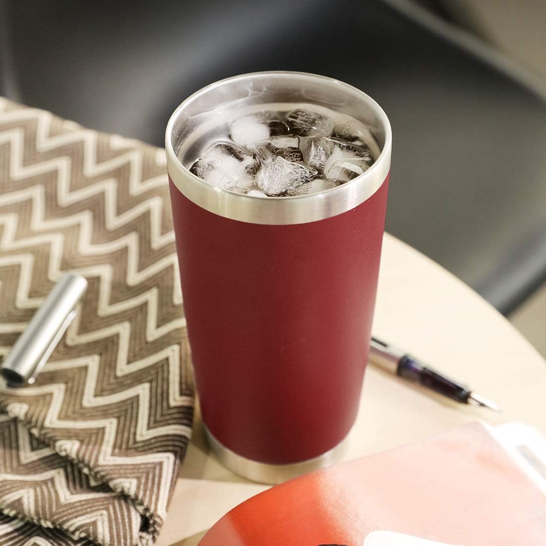 DOMICARE 20oz Stainless Steel Tumbler Bulk with Lid, Double Wall Vacuum Insulated Travel Mug, Powder Coated Coffee Cup, Stainless Steel, 1 Pack