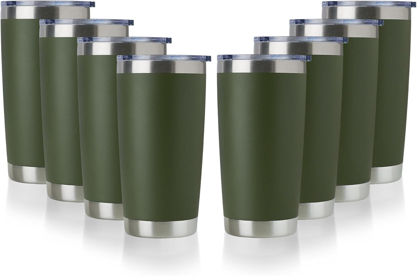 DOMICARE 20oz Stainless Steel Tumbler Bulk with Lid, Double Wall Vacuum Insulated Travel Mug, Powder Coated Coffee Cup, Stainless Steel, 1 Pack
