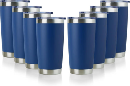 DOMICARE 20oz Stainless Steel Tumbler Bulk with Lid, Double Wall Vacuum Insulated Travel Mug, Powder Coated Coffee Cup, Stainless Steel, 1 Pack