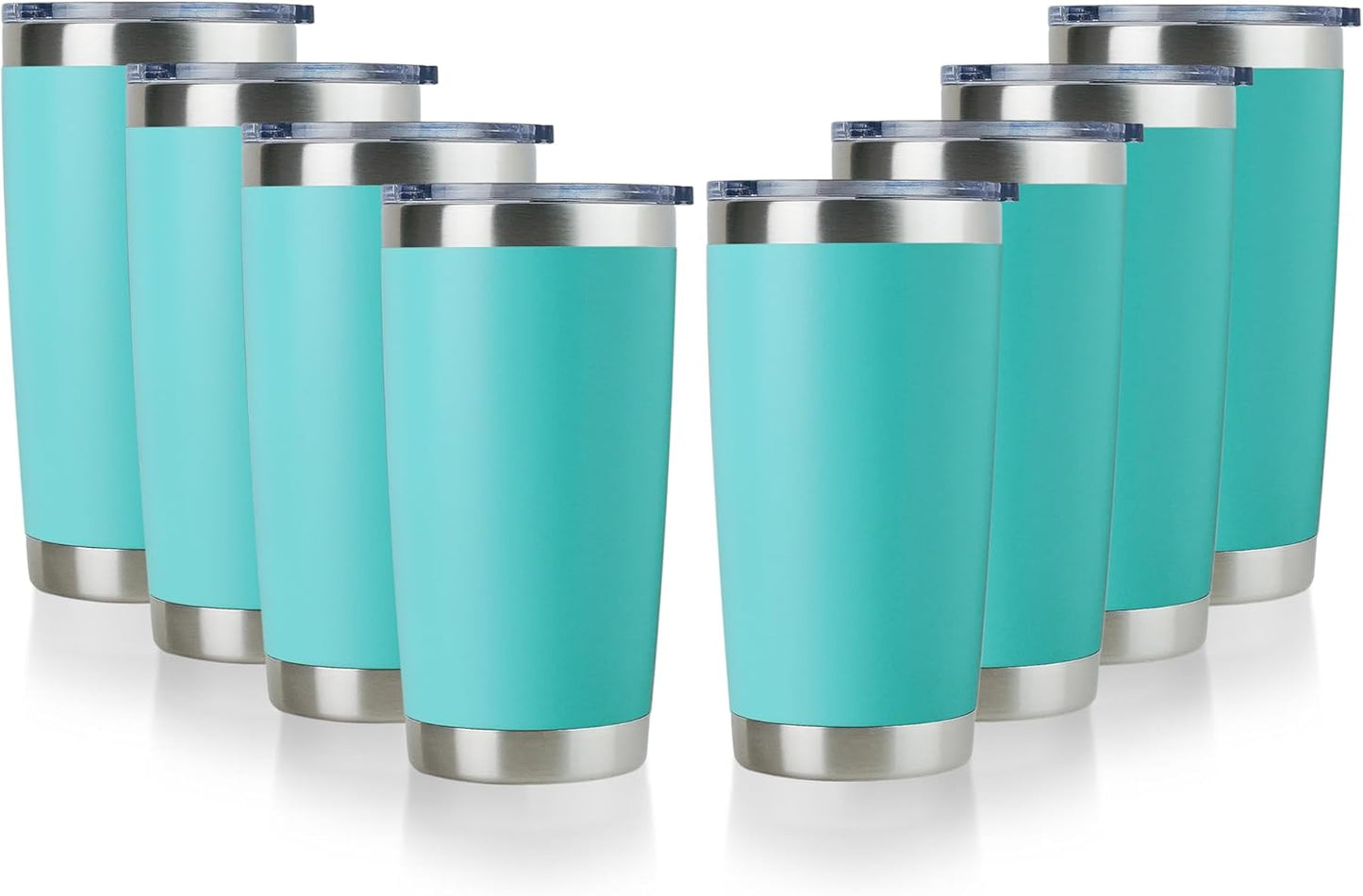 DOMICARE 20oz Stainless Steel Tumbler Bulk with Lid, Double Wall Vacuum Insulated Travel Mug, Powder Coated Coffee Cup, Stainless Steel, 1 Pack