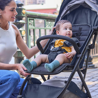 Ingenuity Universal Convenience Stroller Rain Cover, Baby Weather Shield for Rain, Wind & Snow, Fits Most Strollers with Car Seat, Vented Airflow, High Visibility, Easy Install & Storage – Clear