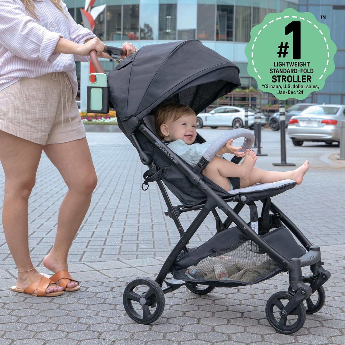 Ingenuity Universal Convenience Stroller Rain Cover, Baby Weather Shield for Rain, Wind & Snow, Fits Most Strollers with Car Seat, Vented Airflow, High Visibility, Easy Install & Storage – Clear