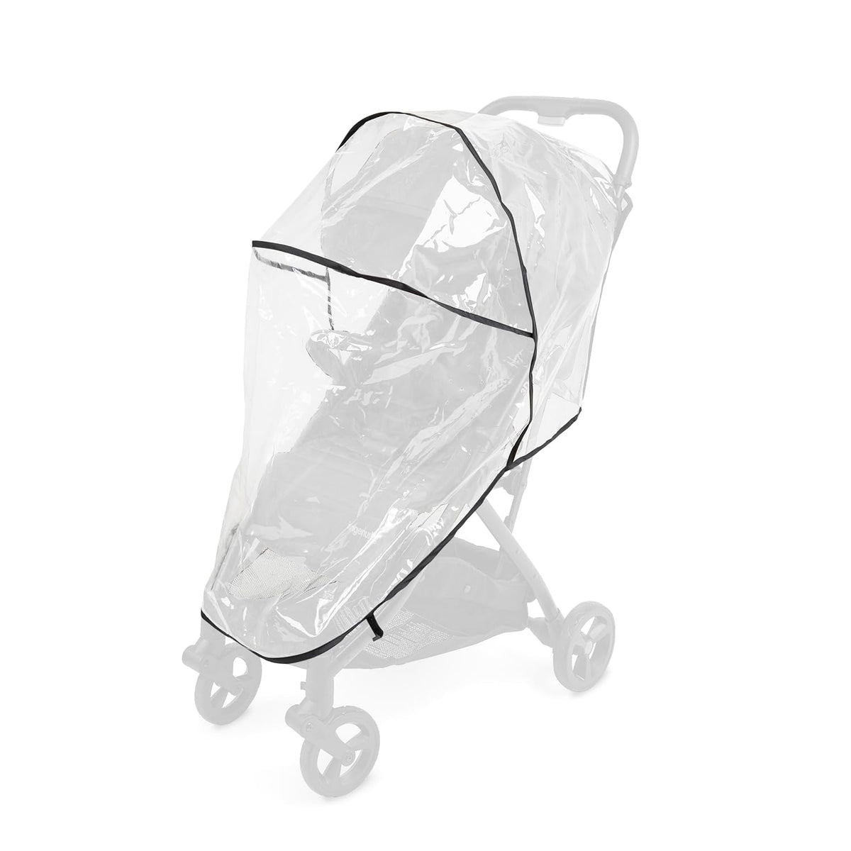 Ingenuity Universal Convenience Stroller Rain Cover, Baby Weather Shield for Rain, Wind & Snow, Fits Most Strollers with Car Seat, Vented Airflow, High Visibility, Easy Install & Storage – Clear