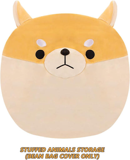 Stuffed Animal Storage Bean Bag Chair Cover for kids Yellow X-Large