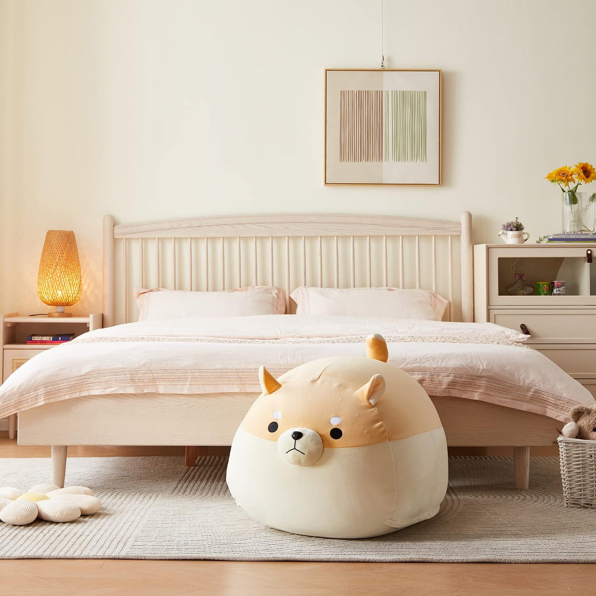 Stuffed Animal Storage Bean Bag Chair Cover for kids Yellow X-Large