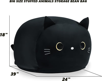 Stuffed Animal Storage Bean Bag Chair Cover for kids Yellow X-Large