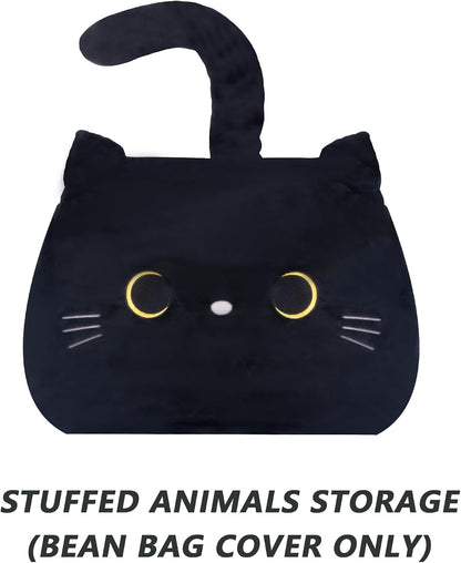 Stuffed Animal Storage Bean Bag Chair Cover for kids Yellow X-Large