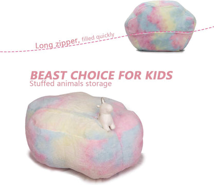 Stuffed Animal Storage Bean Bag Chair Cover for kids Yellow X-Large