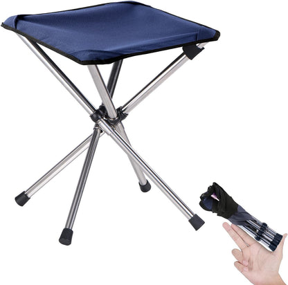 13.8in Portable Camping Stool, Compact Lightweight Folding Chair for Adults