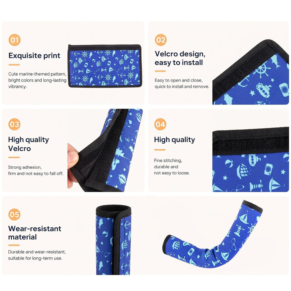 Stroller Handle Cover,2 Pack Stroller Handlebar Cover,10.82x6.1in Pushchair Armrest Sleeve Handle Protector Covers,Universal Protective Case for Pram Strollers Grip Bar,Stroller Accessories Essentials