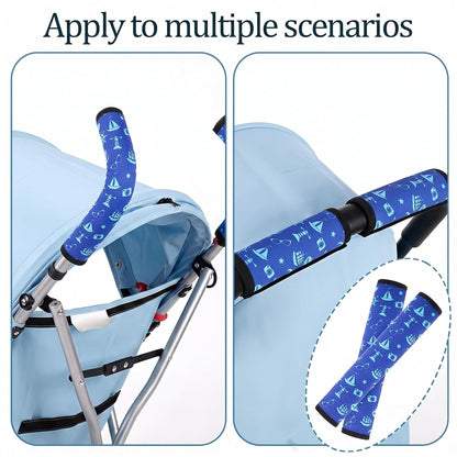 Stroller Handle Cover,2 Pack Stroller Handlebar Cover,10.82x6.1in Pushchair Armrest Sleeve Handle Protector Covers,Universal Protective Case for Pram Strollers Grip Bar,Stroller Accessories Essentials