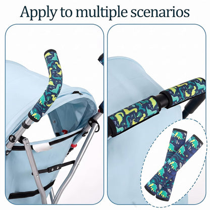 Stroller Handle Cover,2 Pack Stroller Handlebar Cover,10.82x6.1in Pushchair Armrest Sleeve Handle Protector Covers,Universal Protective Case for Pram Strollers Grip Bar,Stroller Accessories Essentials