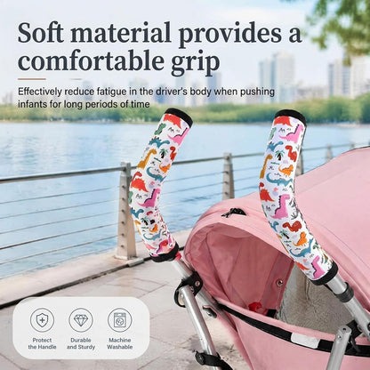 Stroller Handle Cover,2 Pack Stroller Handlebar Cover,10.82x6.1in Pushchair Armrest Sleeve Handle Protector Covers,Universal Protective Case for Pram Strollers Grip Bar,Stroller Accessories Essentials