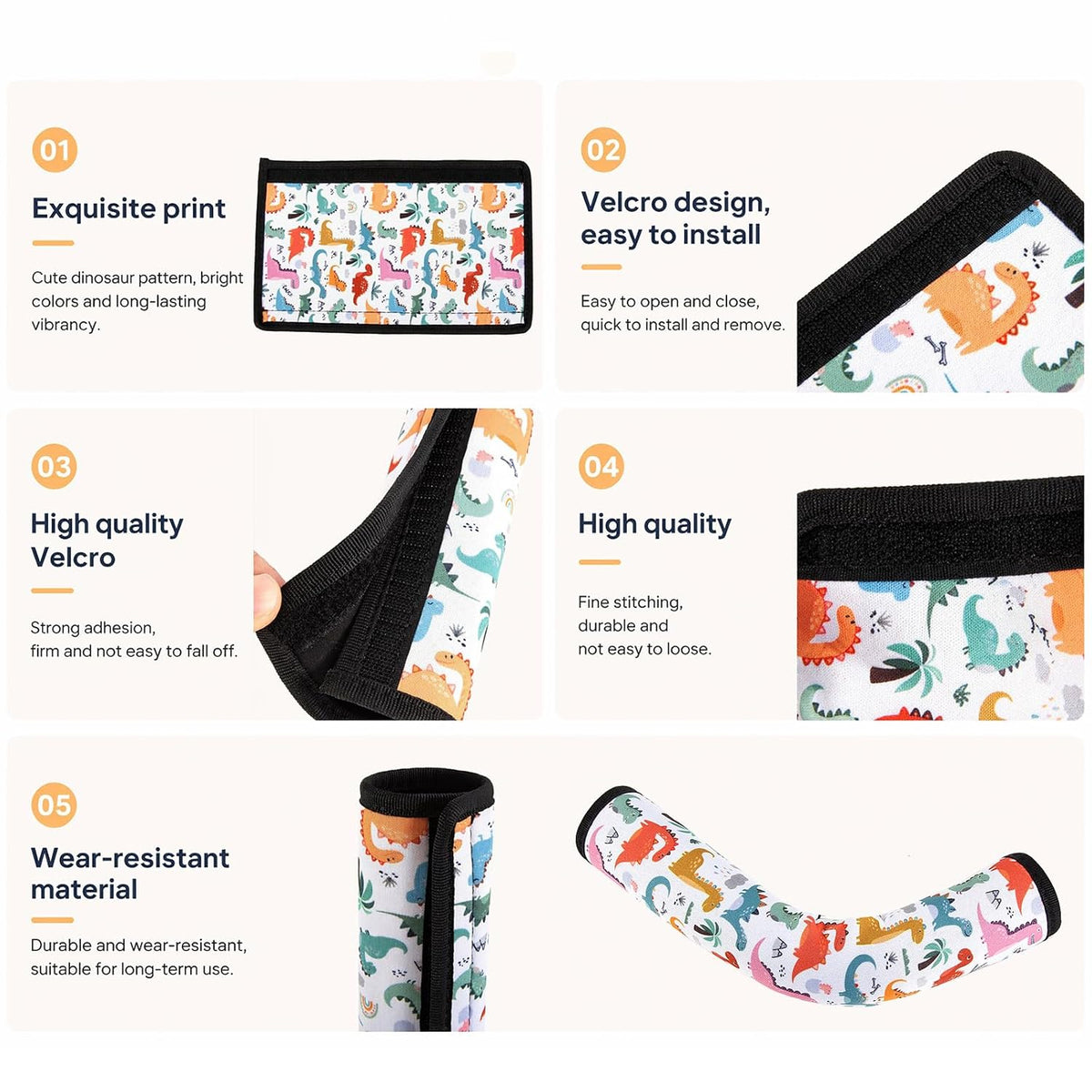 Stroller Handle Cover,2 Pack Stroller Handlebar Cover,10.82x6.1in Pushchair Armrest Sleeve Handle Protector Covers,Universal Protective Case for Pram Strollers Grip Bar,Stroller Accessories Essentials