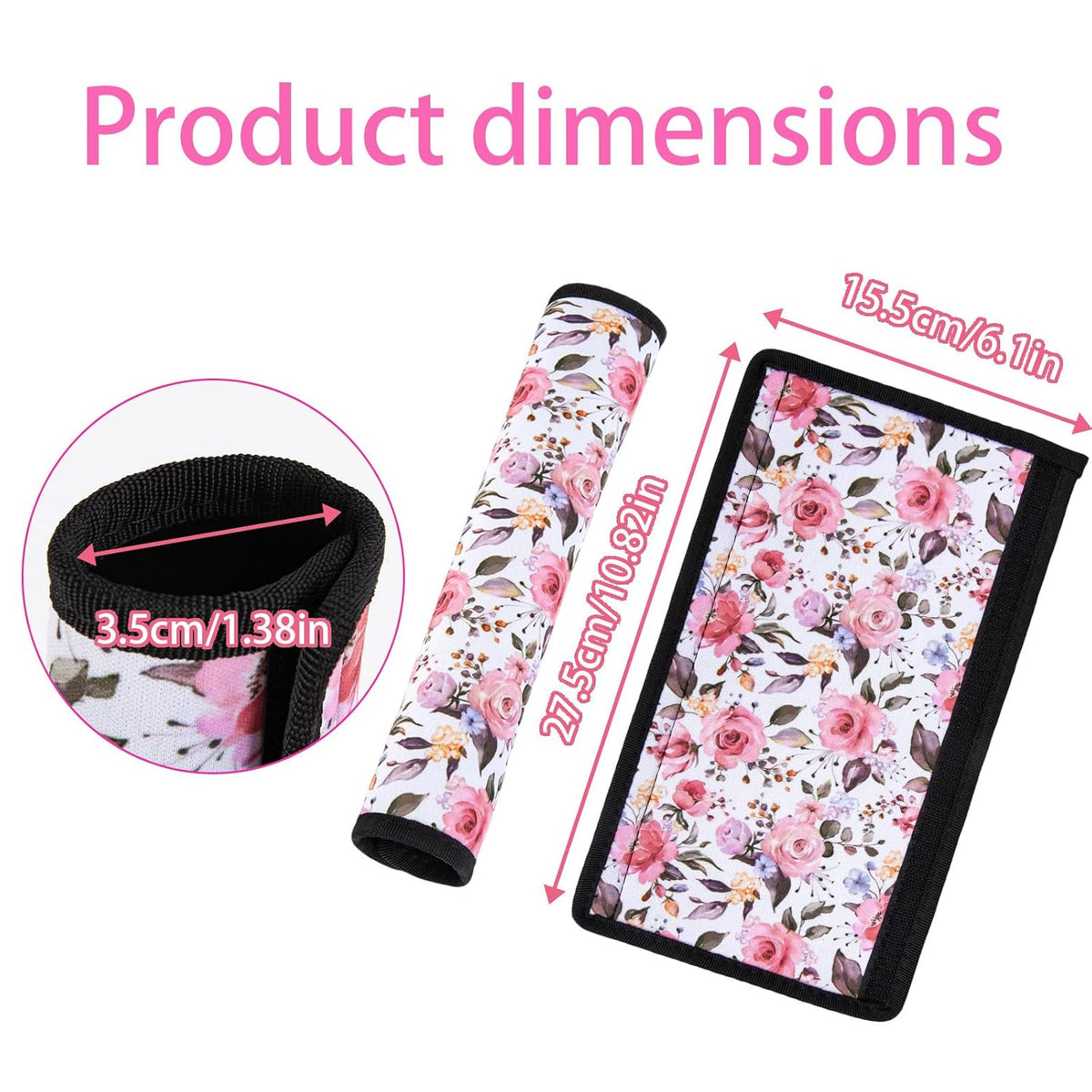 Stroller Handle Cover,2 Pack Stroller Handlebar Cover,10.82x6.1in Pushchair Armrest Sleeve Handle Protector Covers,Universal Protective Case for Pram Strollers Grip Bar,Stroller Accessories Essentials