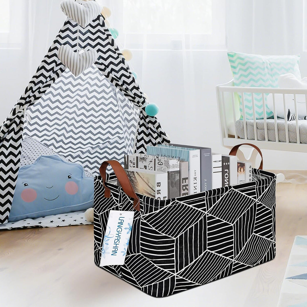 Rectangular Collapsible Simplified Zoo Storage Basket Nursery Organizer - Colors A