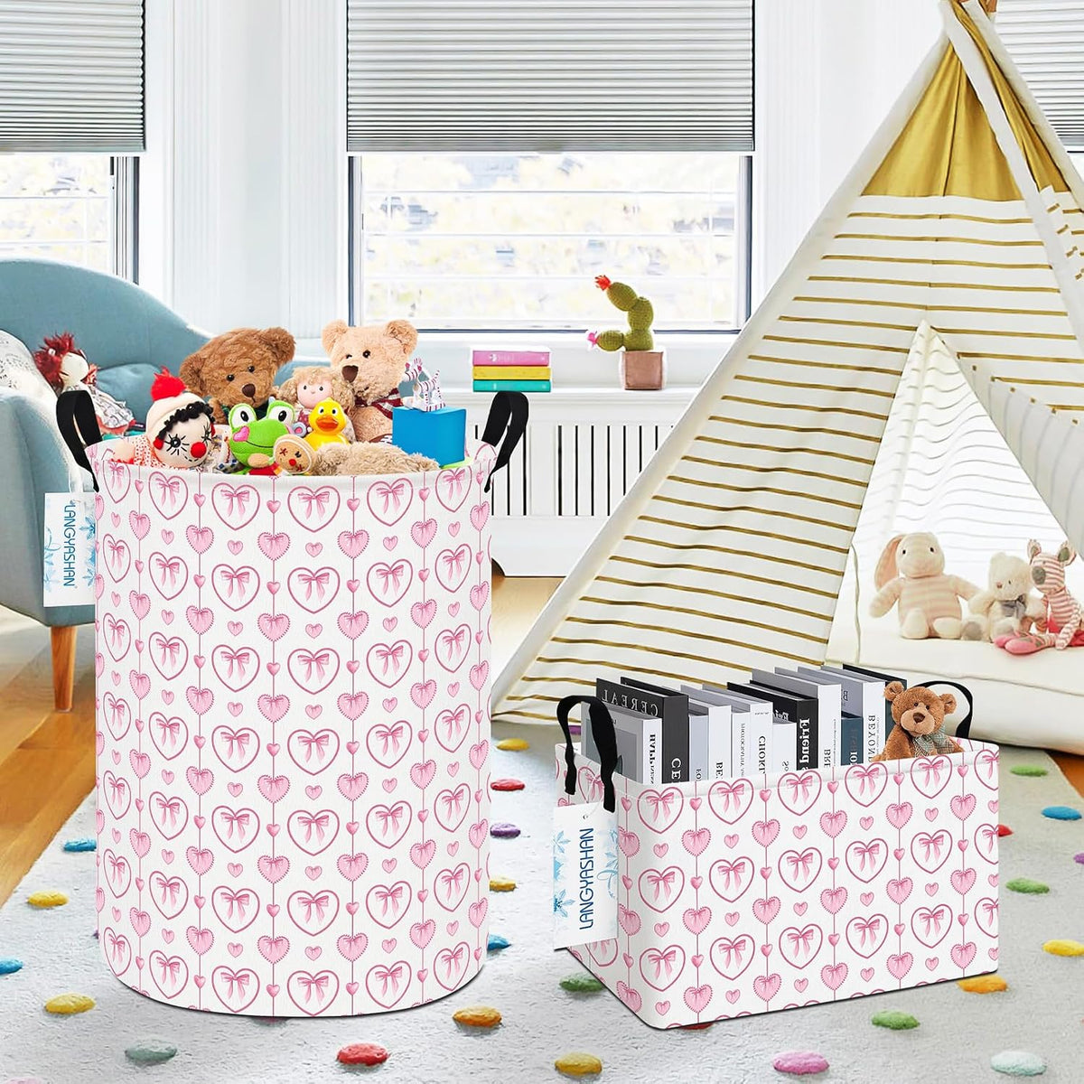 Rectangular Collapsible Simplified Zoo Storage Basket Nursery Organizer - Colors A