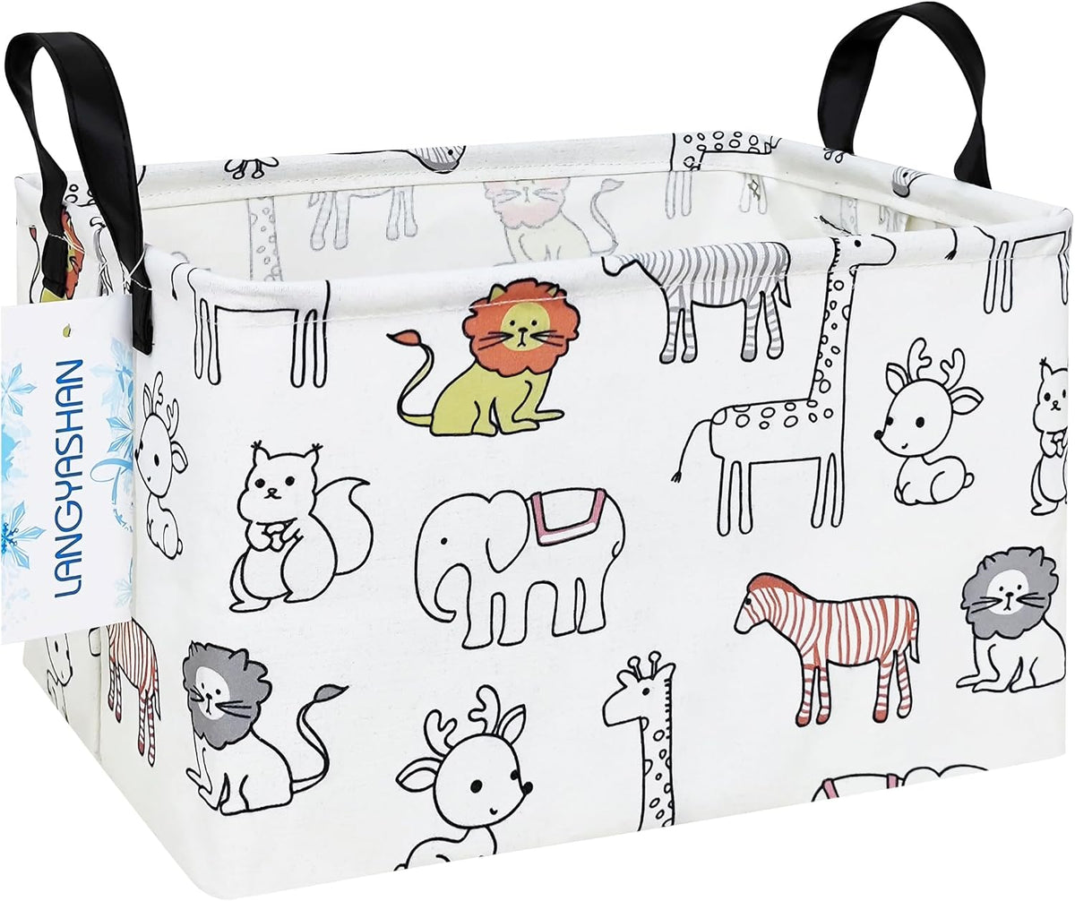 Rectangular Collapsible Simplified Zoo Storage Basket Nursery Organizer - Colors A
