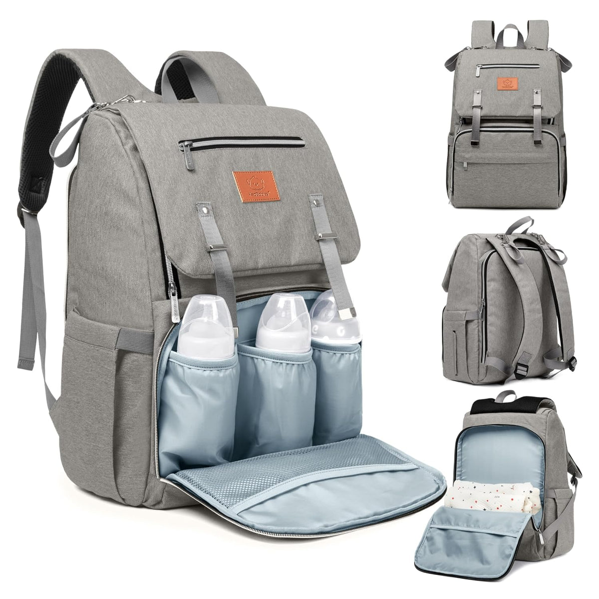 Baby Diaper Bag Backpack with Changing Pad, Large (Navy Blue)