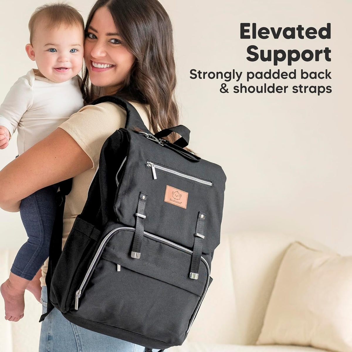 Baby Diaper Bag Backpack with Changing Pad, Large (Navy Blue)