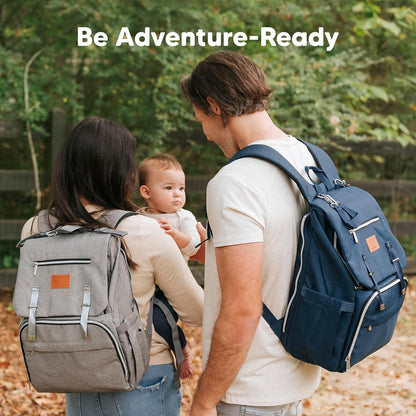 Baby Diaper Bag Backpack with Changing Pad, Large (Navy Blue)