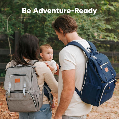 Baby Diaper Bag Backpack with Changing Pad, Large (Navy Blue)