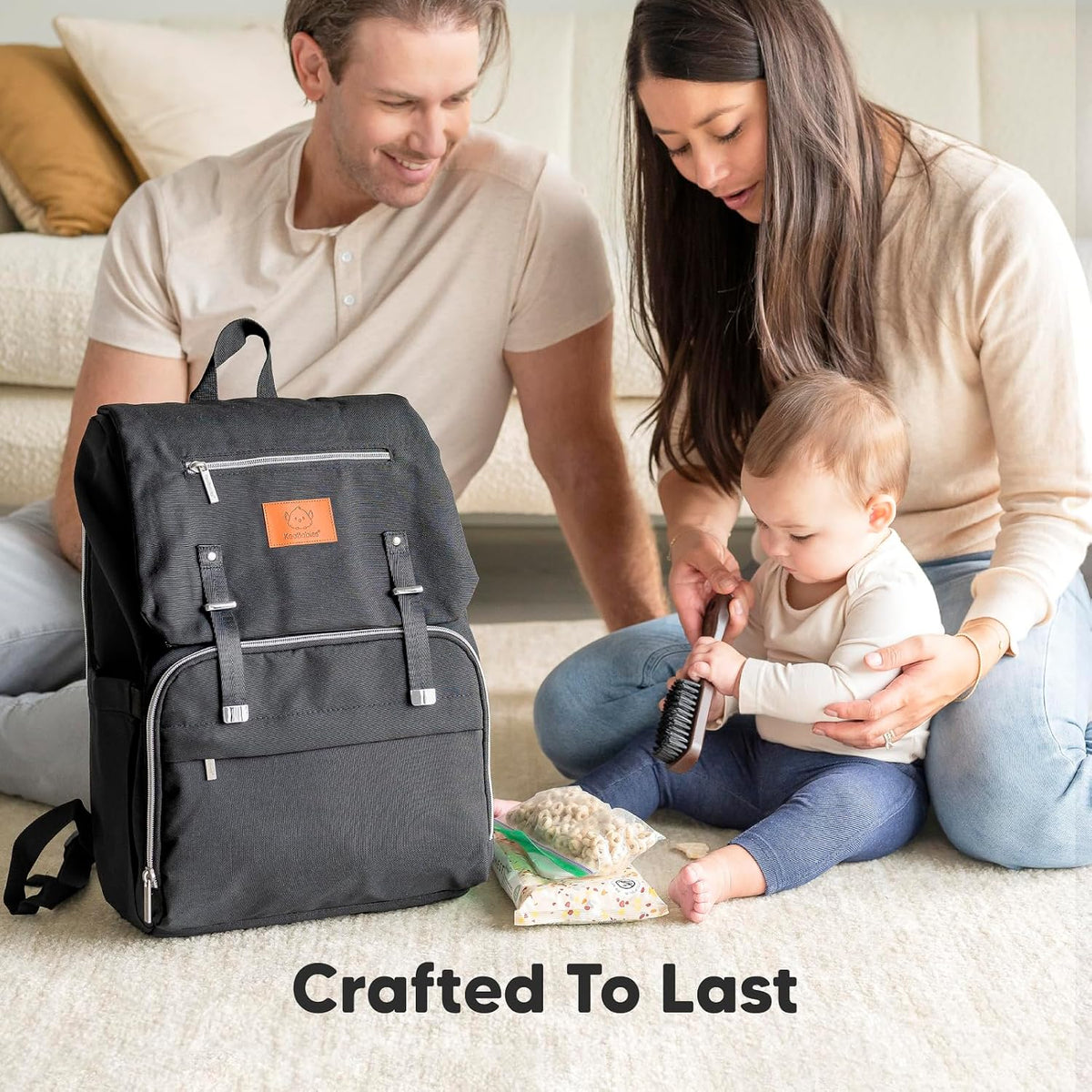 Baby Diaper Bag Backpack with Changing Pad, Large (Navy Blue)