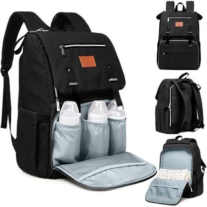 Baby Diaper Bag Backpack with Changing Pad, Large (Navy Blue)