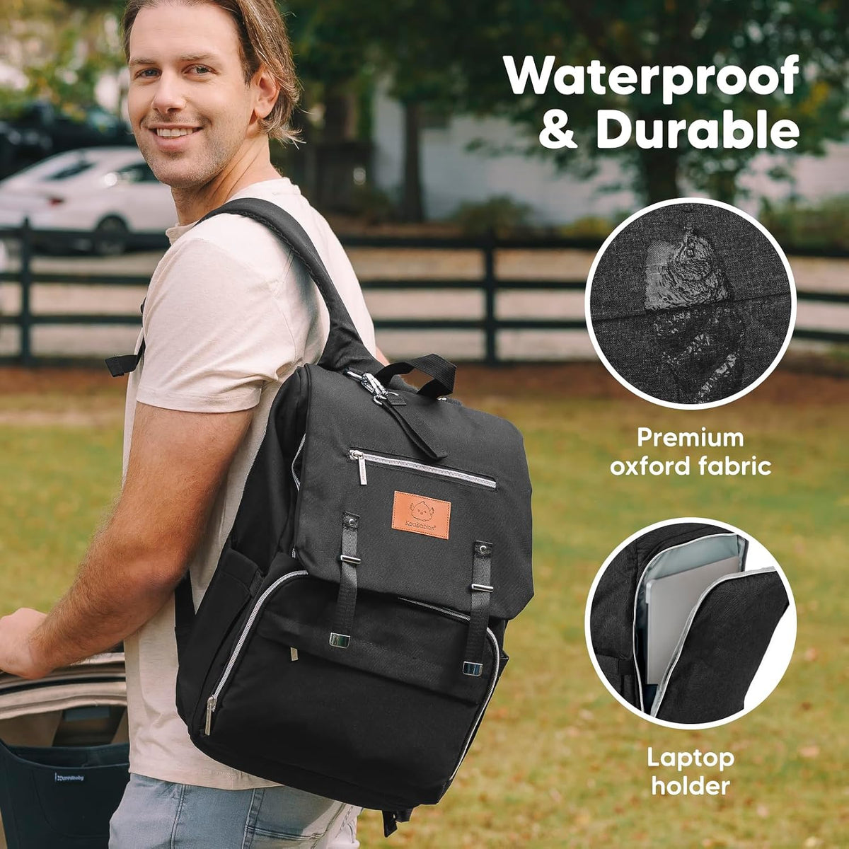 Baby Diaper Bag Backpack with Changing Pad, Large (Navy Blue)