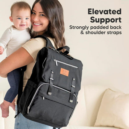 Baby Diaper Bag Backpack with Changing Pad, Large (Navy Blue)